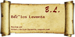 Bölcs Levente névjegykártya