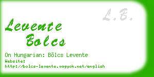 levente bolcs business card