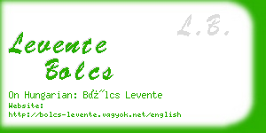 levente bolcs business card